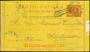 34952 - 1892 R letter-card Mi.K1/I with margin, to Bohemia, uprated