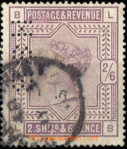 34968 - 1883 Mi.82x, white paper, perfin HSB, c.v.. 80€