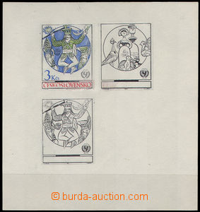34998 - 1971 PLATE PROOF Pof.1927 + 2x 1932, 3 print in black color
