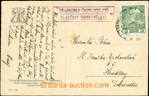 35073 - 1917? postcard Us to delivery postal agency HRADSCHAN (Dobro