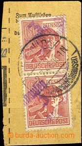 35074 - 1948 SOVIET ZONE - districts, cut square dispatch-note with