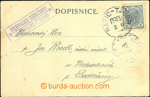35076 - 1906 postcard Us to delivery postal agency NECHVALICE (Sedl