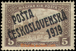 35078 - Parliament 5 Koruna, Pof.117 overprint type I C, lightly hi