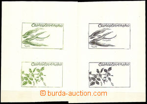 35114 - 1973 PLATE PROOF Pof.2036 + 2037, 2 pcs of with 2 print stam
