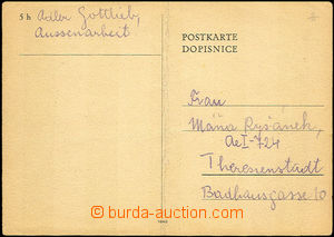 35137 - 1945 C.C. Terezín preprinted postcard sent to prisoner C.C