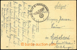 35143 - 1940 SS - Totentopfstandarte, round cancel. on Ppc Cracow se