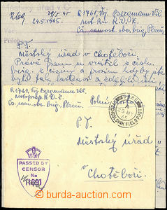 35149 - 1945 Czechosl. single obrněná brigade - Plzeň, letter wit