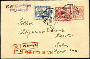 35162 - 1919 CPŘ37, Hungarian envelope with stamp. 10f, sent as Reg
