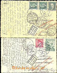 35171 - 1938 T. G. Masaryk, Beneš postage stmp 2 pcs of Ppc sent t