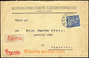 35186 - 1925 Ex letter with 2CZK, Pof.174A, CDS Prague Prague Senát