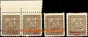 35289 - 1939 Alb.3 overprint Coat of arms 10h, 4 pcs of with shifted