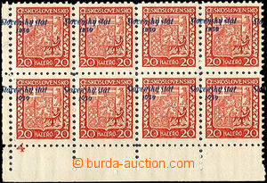 35291 - 1939 Alb.4 overprint Coat of arms 20h, L the bottom corner b
