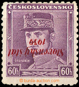 35304 - 1939 Alb.10 overprint Štefánik 60h, inverted overprint, lo
