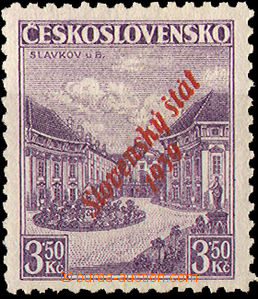 35305 - 1939 Alb.19a overprint Slavkov 3,50CZK, red Opt, good qualit