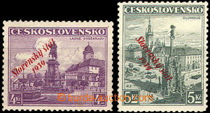 35310 - 1939 Alb.20 and 21, overprint Poděbrady and Olomouc, 1x h