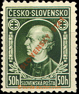 35313 - 1939 Alb.23C Hlinka 50h, combined perf C11, marked and exp.
