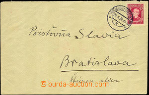 35324 - 1939 letter franked with. stmp Alb.30yA Hlinka 1 Koruna with