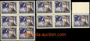 35335 - 1939 Alb.37 Štefánik 2 Koruna, comp. 4 pcs of plate variet