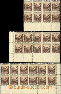 35338 - 1940 Alb.48 Kriváň, 8, 10 and blk-of-12 with 4x crossways