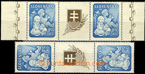 35349 - 1944 Alb.119S For Children-issue 1944, gutter pair vertical