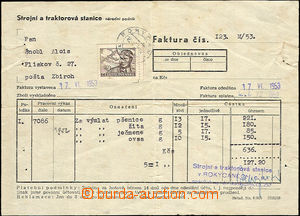 35351 - 1953 invoice sent as printed matter, franked with. airmail s