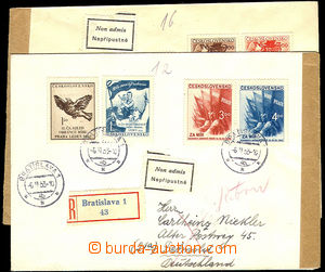 35355 - 1953 2 pcs of R mailing to Germany Us customs control, retur