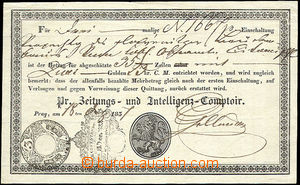 35376 - 1837 certificate of předplatném newspapers Prager Zeitungs