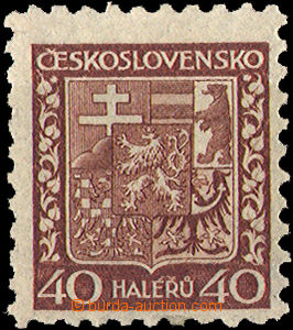 35421 - 1929 Pof.253/II.x State Coat of Arms 40h, transparent pape
