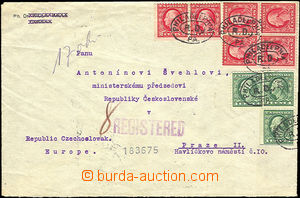 35424 - 1923 Reg letter addressed to to Czechoslovakia on/for minist