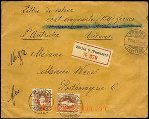35430 - 1900 R money letter sent to Austria, with Mi.2x 60, CDS Zür