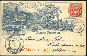35431 - 1898 advertising PC hotel Chalet de la Foret Bouvert, with M