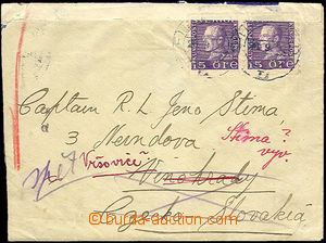 35434 - 1923 letter addressed to to Czechoslovakia, redirected also