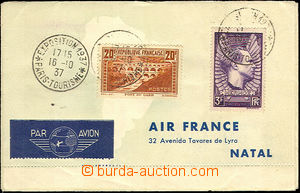 35440 - 1937 air letter-card company Air France, 4x Us on/for variou