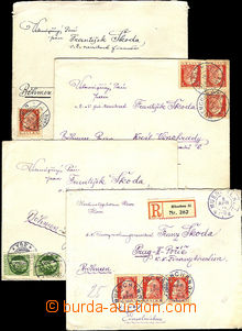 35457 - 1914 comp. 4 pcs of letters sent to Prague, with Mi.78, 95,