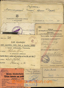 35460 - 1934-45 DOCUMENTS selection of identity cards, pass, povole