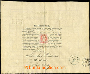 35612 - 1872 franked with. blank form advice and Bezugs - Schein (ca
