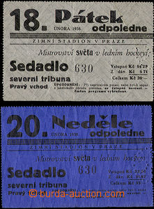 35626 - 1938 2ks lístků z Mistrovství světa v ledním hokeji v P