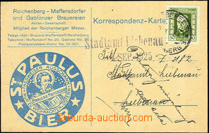 35638 - 1925 St.Paulus Bier - card with advertising added print libe
