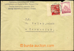 35665 - 1941 letter franked by Pof.22, 31, daily postmark Hranice 1/