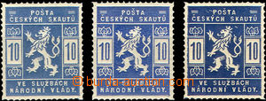 35766 - 1918 Pof.SK1a, light blue + ultramarine + basic blue shade,