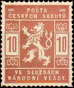 35774 - 1918 PLATE PROOF Pof.SK1 in/at hnědooranžové color, dull