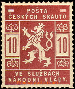 35776 - 1918 PLATE PROOF Pof.SK1, in/at red-brown color, dull gum, s
