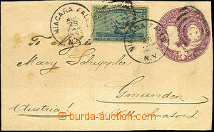 35794 - 1893 cut square from postal stationery cover 2ct with uprate
