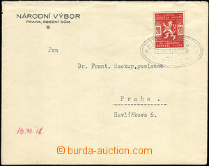35799 - 1918 letter with 20h, Pof.SK2, cancelled oval cancel. CZECHO