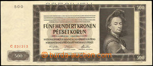 35817 - 1942 ČaM   bankovka 500K, SPECIMEN, kvalita N