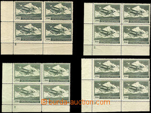 35841 - 1930 issue III comp. 4 pcs of bloks of four stamp. 2CZK, Po