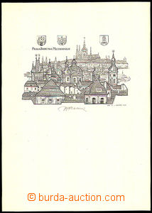 35906 - 1975 graphic sheet with gravure Praga Bohemiae Metropolis fr