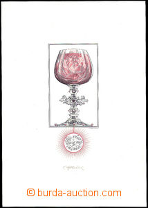 35907 - 1973 bicolored graphic sheet gravure Pij wine duše have/has
