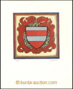 35918 - 1980 multicolor graphic sheet, city coat of arms Brno to of