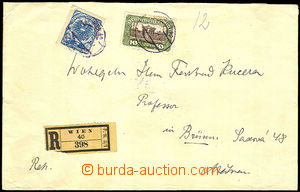 35996 - 1921 Reg letter to Czechoslovakia, with Mi.290, 315, CDS Wie